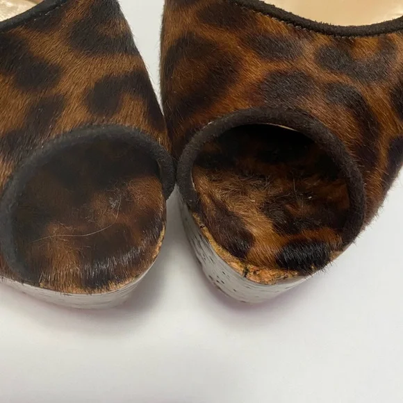 Christian Louboutin Open Toe Pumps Heels Ponyhair leopard 37